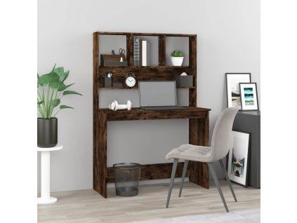 Psací stůl s policemi kouřový dub 102 x 45 x 148 cm kompozit 823005