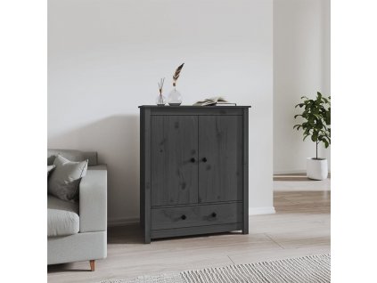 Skříň highboard šedá 83 x 41,5 x 100 cm masivní borové dřevo