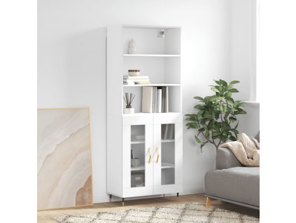 Skříň highboard bílá 69,5 x 34 x 180 cm kompozitní dřevo