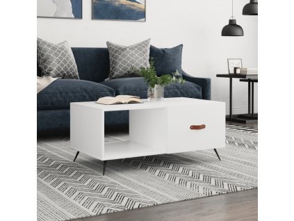 Konferenční stolek bílý 90 x 50 x 40 cm kompozitní dřevo