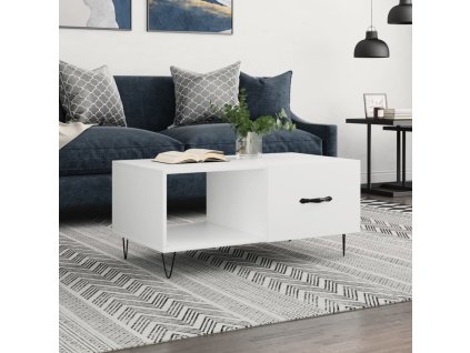 Konferenční stolek bílý 90 x 50 x 40 cm kompozitní dřevo