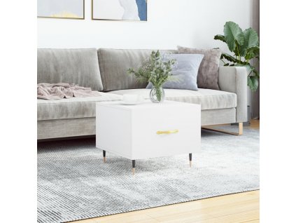 Konferenční stolek bílý 50 x 50 x 40 cm kompozitní dřevo