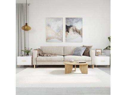 Konferenční stolky 2 ks lesklé bílé 50x50x40cm kompozitní dřevo