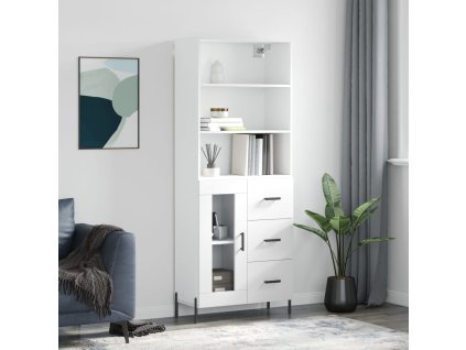 Skříň highboard bílá 69,5 x 34 x 180 cm kompozitní dřevo