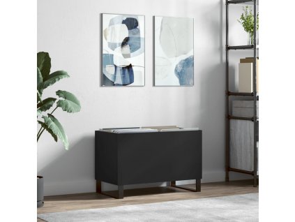 Skříňka na LP desky černá 74,5 x 38 x 48 cm kompozitní dřevo