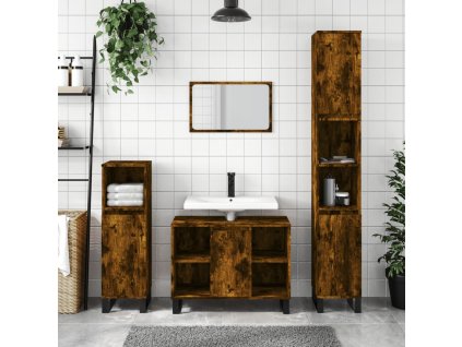 Koupelnová skříňka kouřový dub 80 x 33 x 60 cm kompozitní dřevo