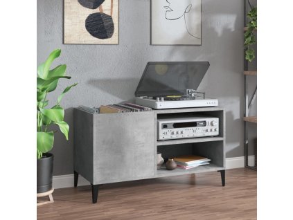 Skříňka na LP desky betonově šedá 84,5x38x48cm kompozitní dřevo