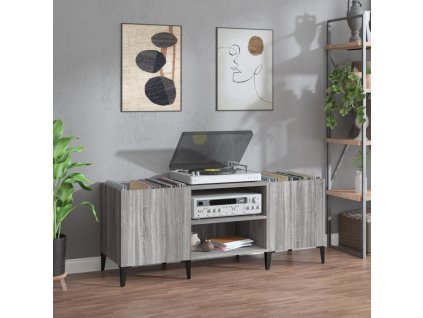 Skříňka na LP desky šedá sonoma 121x38x48 cm kompozitní dřevo