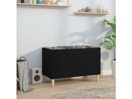 Skříňka na LP desky černá 74,5 x 38 x 48 cm kompozitní dřevo