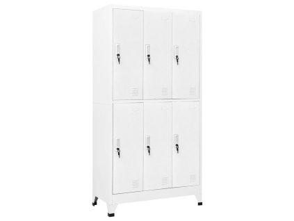 Šatní skříňka se 6 buňkami ocel 90 x 45 x 180 cm šedá
