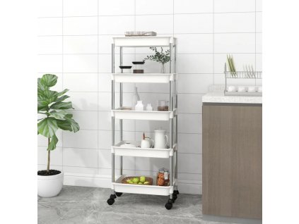 Kuchyňský vozík s 5 patry bílý 42x29x128 cm železo a ABS