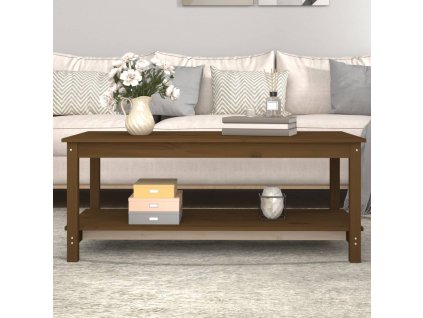 Konferenční stolek medově hnědý 110x55x45 cm masivní borovice