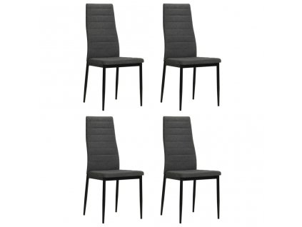 Jídelní židle 4 ks tmavě šedé textil