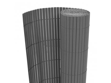 Oboustranný zahradní plot PVC 90 x 300 cm šedý