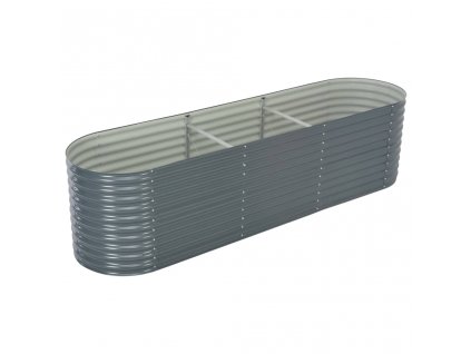 Vyvýšený záhon 320 x 80 x 81 cm pozinkovaná ocel šedý