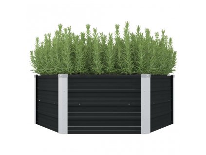 Vyvýšený záhon antracitový 129 x 129 x 45 cm pozinkovaná ocel