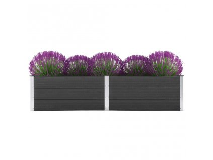 Zahradní vyvýšený záhon 250 x 100 x 54 cm dřevoplast šedý