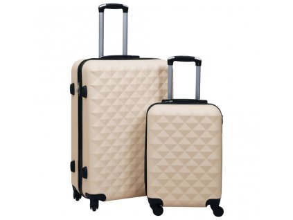 Sada skořepinových kufrů na kolečkách 2 ks zlatá ABS