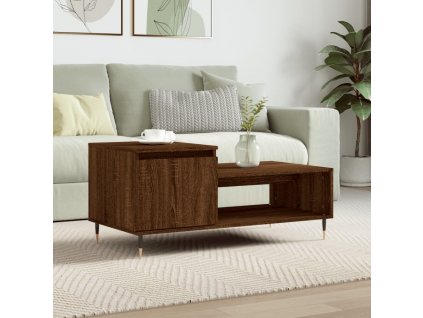 Konferenční stolek hnědý dub 100x50x45 cm kompozitní dřevo