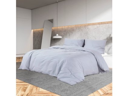 Sada ložního prádla šedá 200 x 220 cm lehké mikrovlákno