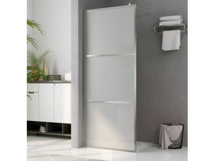 Zástěna do průchozí sprchy celé mléčné ESG sklo 100 x 195 cm