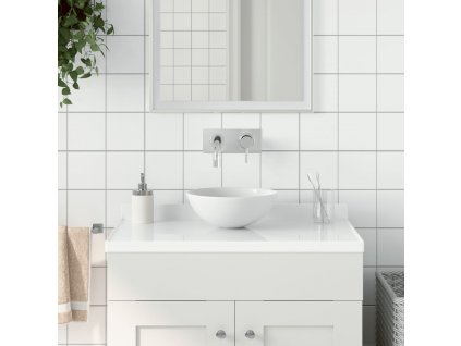 Koupelnové umyvadlo keramické matně bílé kulaté