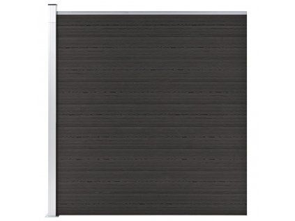 Plotový dílec WPC 175 x 186 cm černý 148973