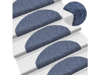 Schodové rohože samolepicí 5 ks 65 x 21 x 4 cm modré, půlkulaté, velké