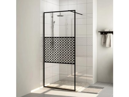 Zástěna do průchozí sprchy čiré ESG sklo 80 x 195 cm černá