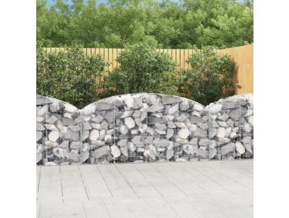 Klenutý gabionový koš 200 x 30 x 80/100 cm pozinkované železo