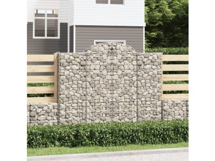 Klenutý gabionový koš 200 x 50 x 160/180 cm pozinkované železo