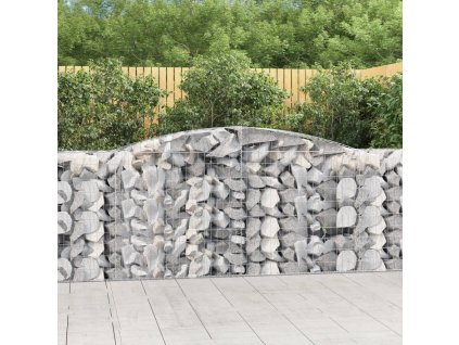 Klenutý gabionový koš 400 x 50 x 100/120 cm pozinkované železo