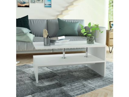 Konferenční stolek kompozitní dřevo 90 x 59 x 42 cm bílý