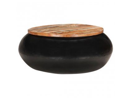 Konferenční stolek černý 68x68x30 cm masivní recyklované dřevo