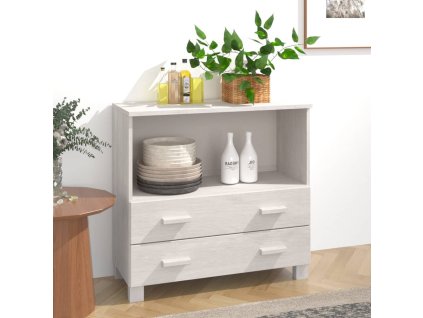 Příborník HAMAR bílý 85 x 35 x 80 cm masivní borovice