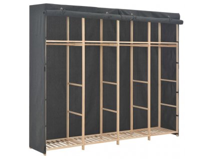 Šatní skříň šedá 200 x 40 x 170 cm textil