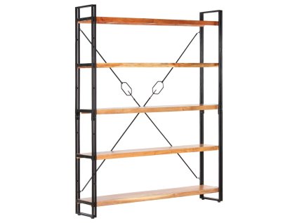 Knihovna s 5 policemi 140 x 30 x 180 cm masivní akáciové dřevo