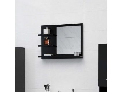 Koupelnové zrcadlo černé 60 x 10,5 x 45 cm kompozitní dřevo