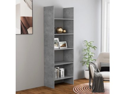 Knihovna betonově šedá 60 x 35 x 180 cm kompozitní dřevo