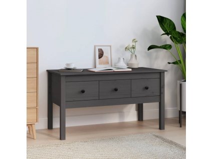 Konferenční stolek šedý 102 x 49 x 55 cm masivní borové dřevo