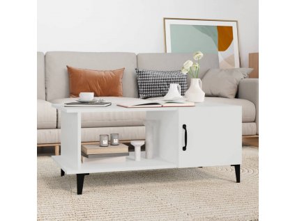 Konferenční stolek bílý 90 x 50 x 40 cm kompozitní dřevo