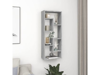 Nástěnná police šedá sonoma 36 x 16 x 90 cm kompozitní dřevo