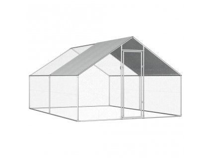 Venkovní klec pro kuřata 2,75 x 4 x 1,92 m pozinkovaná ocel