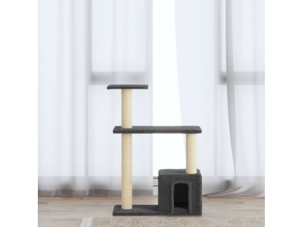 Škrabadlo pro kočky se sisalovými sloupky tmavě šedé 70 cm