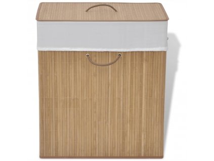 Bambusový koš na prádlo obdélníkový přírodní odstín