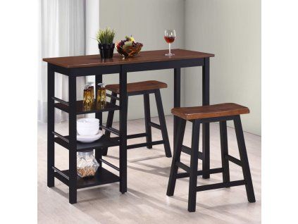 Barový set 3 ks MDF černý 245363