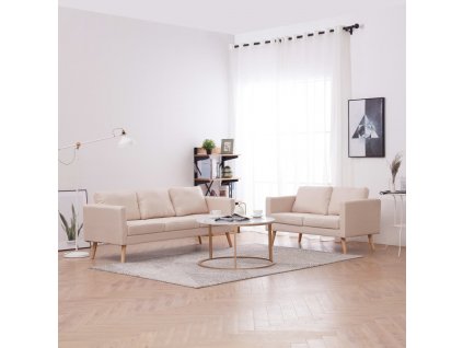 2dílná sedací souprava textilní krémová