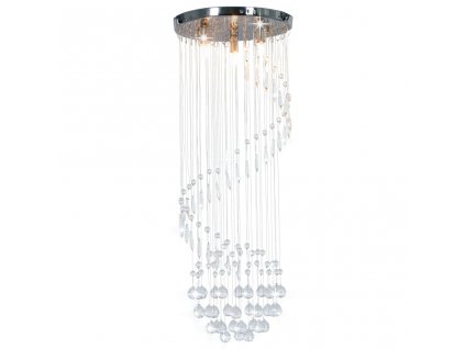 Stropní svítidlo s křišťálovými korálky stříbrné spirálové G9