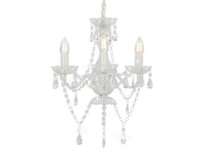 Lustr s korálky bílý kulatý 3 x E14