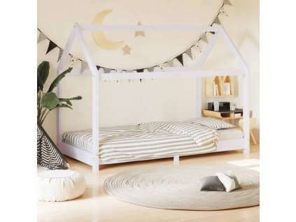 Rám dětské postele bílý masivní borovice 80 x 160 cm